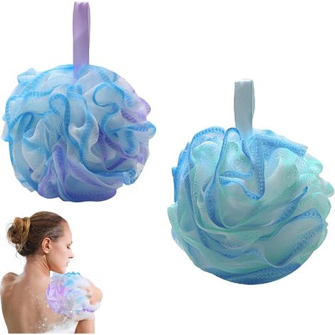 Set di 2 spugne esfolianti per doccia e vasca, accessori da bagno, 2 colori