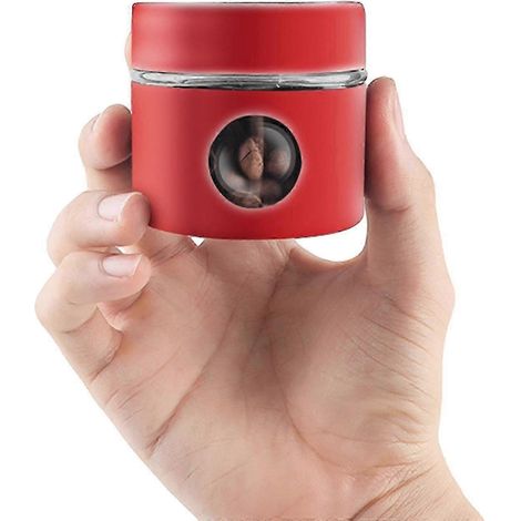 Boîte de conservation portable en verre pour café moulu, rouge. (1/5)