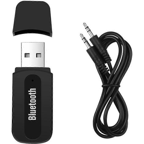 Récepteur Bluetooth USB, adaptateur audio sans fil, récepteur de musique de voiture AUX A2DP avec prise jack 3,5 mm, compatible avec les haut-parleurs de voiture, de téléphone portable, de maison et d (1/5)