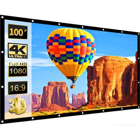 écran De Projection 100 Pouces - Format 16:9 - Lavable Et Pliable - Pour Cinéma Maison Et Extérieur - 1 Pièce (1/5)