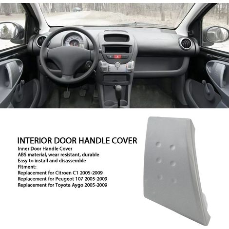 Manilla interior de puerta Citroën C1 Peugeot 107 Toyota Aygo - Kit de repuesto ABS gris 2005-2009 (1/5)