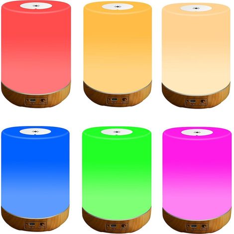 LED-Nachtlicht, USB-wiederaufladbar, RGB-Farbe & warmweißes Licht, Lampe für Baby-, Kinderzimmer, Schlafzimmer