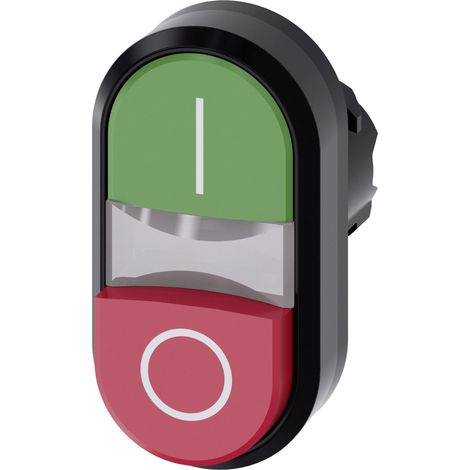Tête de bouton poussoir Siemens, SIRIUS ACT 3SU10 Vert, Rouge, Ø découpe 22mm, Momentané ( Prix pour 1 )