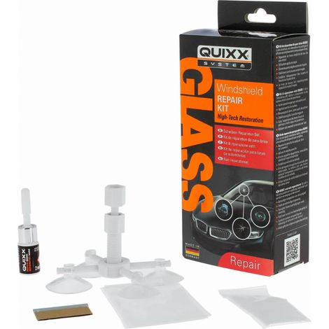 Kit de réparation de pare-brise – Résine transparente LGT – Réparation rapide et efficace – Inclus : outils et gants – Quixx