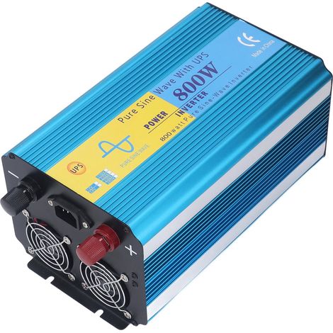 800-W-Sinus-USV-Wechselrichter, 1600-W-Spitzenleistung, 24 V DC Eingangsspannung, USB-LCD-Display, netzunabhängiger Kfz-Wechselrichter, EU-Stecker, 230 V AC (1/5)