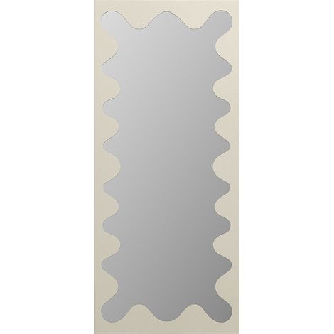 Grande specchio in Metallo con struttura ondulata L. 70 x H.160 cm Beige  - GANSU