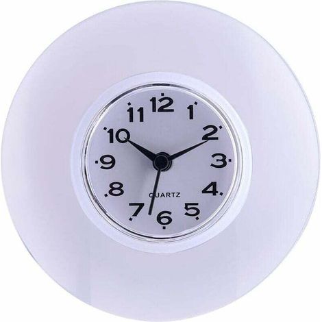 Heaveant Orologio da parete, Orologio da doccia per bagno, Mini orologio da doccia impermeabile con grande ventosa per camera da letto, cucina, bagno, soggiorno (bianco) (1/4)