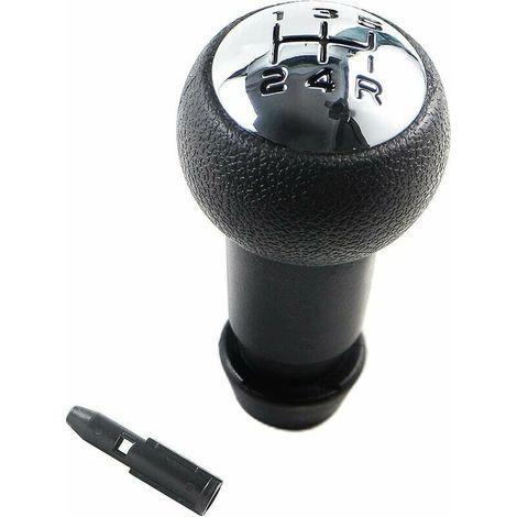 Pommeau 5 Vitesses pour Peugeot 106 107 205 207 306 307 308 405 406 407 607 / CITROEN C2 C3 C4 Picasso - Noir & Argent (1/5)