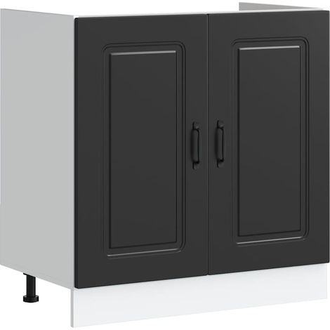 Maison Exclusive - Mueble bajo para fregadero Kalmar negro 80x46x