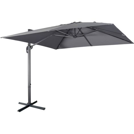 3x3m square cantilever parasol with cover included, Falgos, Grey (1/5)