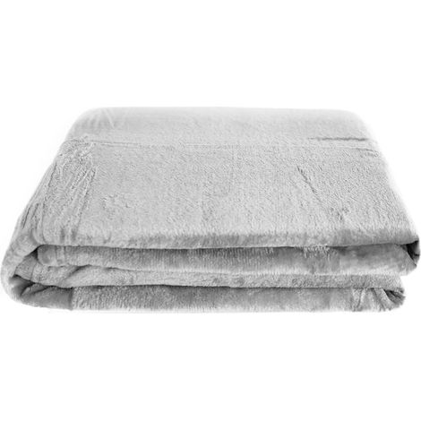 Kuschelige Decke 150x200 cm Fleecedecke Wohndecke aus Polyester Tagesdecke Grau (1/5)