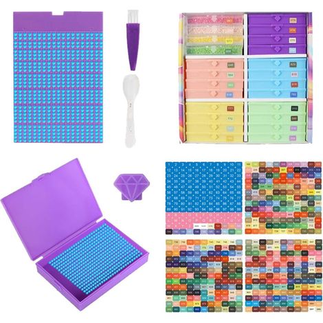 Boîte de rangement pour strass - Boîtes de rangement avec couvercles - Accessoires pour travaux manuels, perles, bijoux, jeunes, adolescents, garçons, filles, femmes, hommes (1/5)