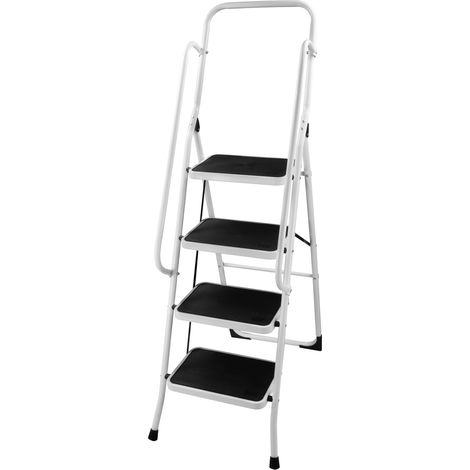 FACILITYS - Escalera taburete de acero de 4 escalones anchos de seguridad