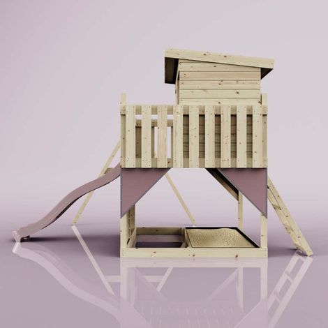 PolarPlay Spielturm Tjorven aus Holz in RosaKinderschaukel