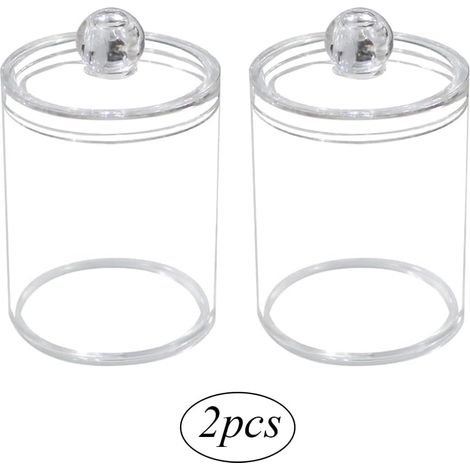 Sollbry Transparent Boite a Coton Tige ​Transparente Boîte de Coton Boîtes de Rangement ​pour Rangement Coton Tige et Coton (1/5)