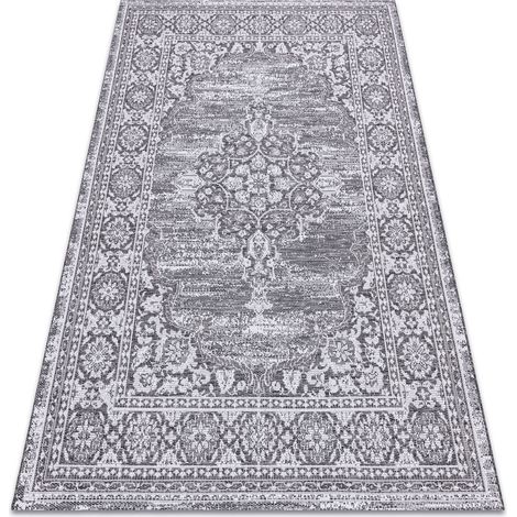 Carpet SISAL LOFT 21213 Ornament grey / silver / ivory grey 60x110 cm