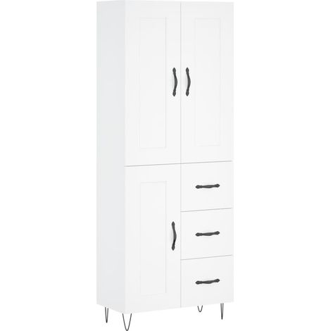 Maison Exclusive - Buffet haut Blanc 69,5x34x180 cm Bois d'ingénierie (1/5)