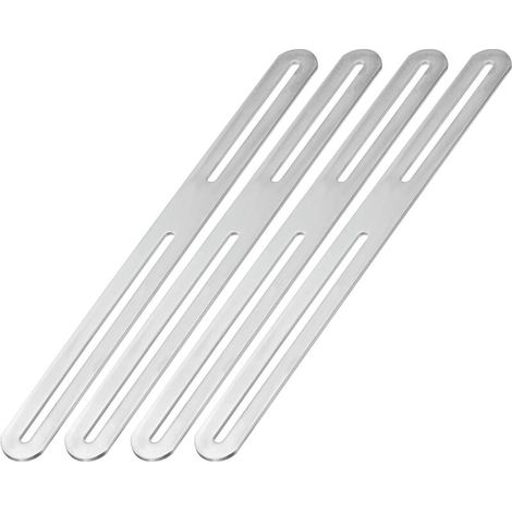 Verstellbare flache Verstärkungsplatte mit Schrauben zur Reparatur von Möbelbefestigungen, silberfarben, 375 mm, 4 Stück (1/5)