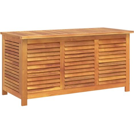 Boîte de rangement de jardin persiennes 113x50x56cm bois acacia (1/5)