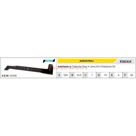 Lama AGROSTROJ per trattorino tagliaerba rasaerba tosaerba Dino Lama sx R302434