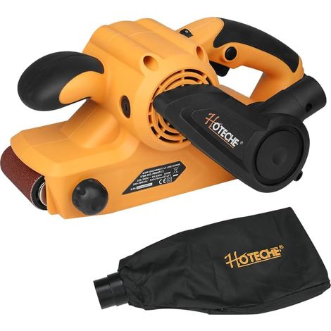 Ponceuse à bande 810 W 533 x 76 mm Réglage de la vitesse 200-380 tr/min Avec sac à poussière et balais de charbon Prise VDE Pour bois et métal (1/5)