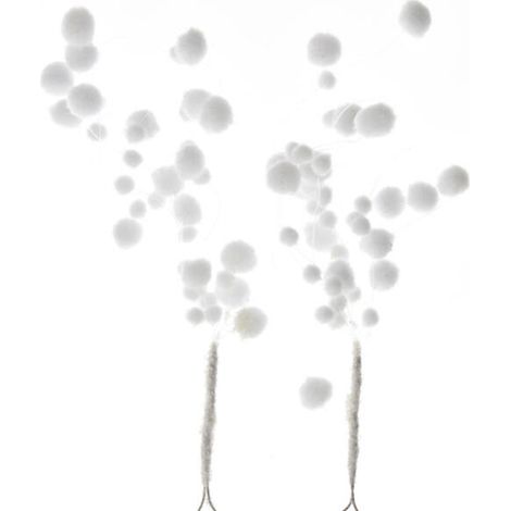 Kaemingk – Suspensions mini boules de neige – Blanc, plastique, longueur 30 cm, lot de 2 (1/3)