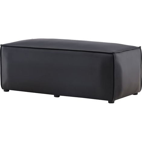 Palermo pouf cuir PU noir. (1/5)