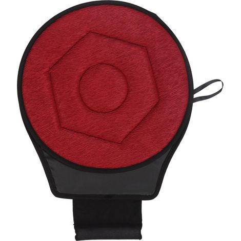 Coussin de Voiture Rotatif à 360 Degrés, Forme Rhombique Géométrique, Doux et Confortable, Coussin de Siège Portable pour Personnes âgées (Bourgogne) (1/5)