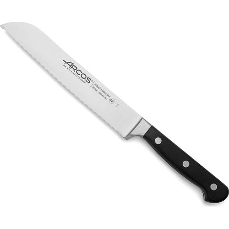 OPERA BREAD KNIFE 180 mm - Coltello con lama lunga e robusta e bordo ondulato. Con denti che rompono senza sforzo la crosta del pane.