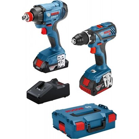 Bosch – Pack de perceuse-visseuse 18V avec 2 batteries 4Ah – Visseuse à chocs GDX 18V-180 – Moteur Brushless pour performance accrue