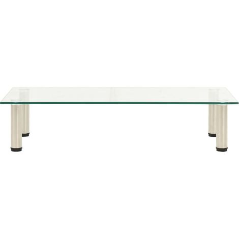 322766 vidaXL TV Stand Transparent 80x35x17 cm Tempered Glass