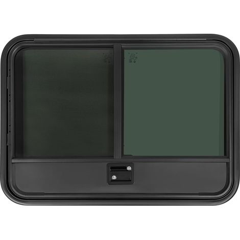 Porte d'entrée pour véhicule de loisirs, en alliage d'aluminium avec vitrage de sécurité, fabriquée sur mesure pour camping-cars, caravanes et remorques, finition noire, 66 x 91,4 cm. (1/5)