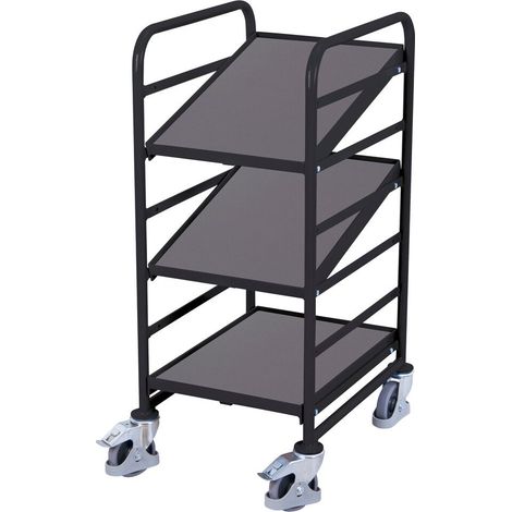 VARIOfit Eurokastenwagen mit 2 neigbaren Holzböden 410x610mm RAL 7016 Anthrazitgrau