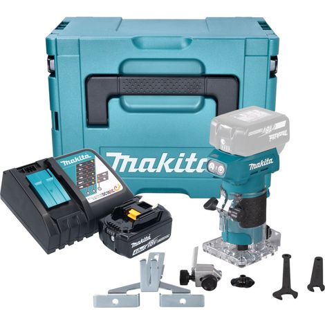 Makita DRT 52 RM1J Affleureuse sans fil 18 V 6 mm Brushless + 1x batterie 4,0 Ah + chargeur + Makpac