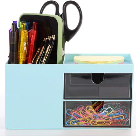 Este organizador de escritorio compacto es multifuncional, práctico y del tamaño ideal.