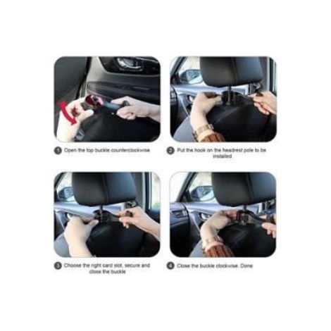 Crochets pour Appuie-tête de Voiture Universels - 2 pièces - Support de Téléphone - Blanc - Voiture (1/4)