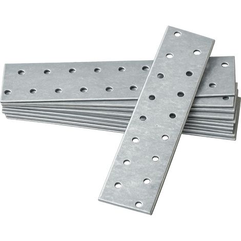 10 x Plaques d'assemblage perforée plates (160 x 40 x 2) Connecteur de réparation, Plaques de raccord, en acier galvanisé (1/5)