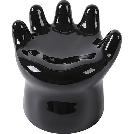 Práctico cuenco de cerámica para guardar joyas, llaves y accesorios elegante elemento decorativo para la entrada color negro.