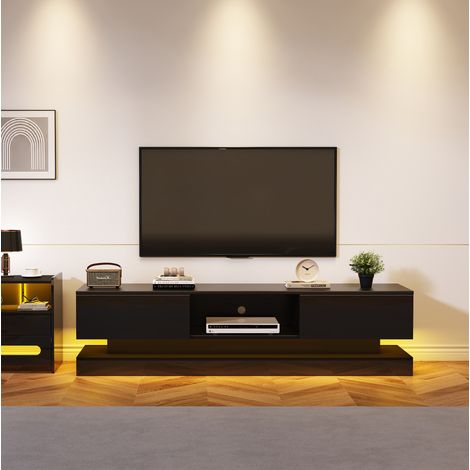 TV Möbel Schrank Aufbewahrung 160 cm Schwarz OKMYHOME (1/5)