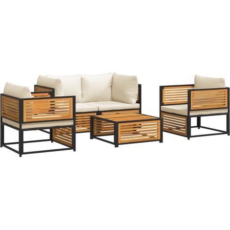 Maison Exclusive - Salon de jardin avec coussins 5 pcs Bois d'acacia solide (1/5)