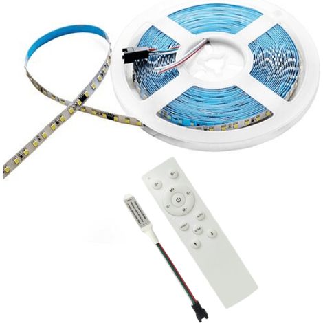 Ruban LED 10M Effet Dynamique 120LED/m 24V 10W/m + Contrôleur RF 12-24V pour Ruban LED - Blanc Neutre 4000K - 5500K - SILAMP