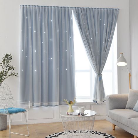 Tenda termica oscurante a due pannelli per soggiorno e camera da letto, blu, 150 cm x 170 cm