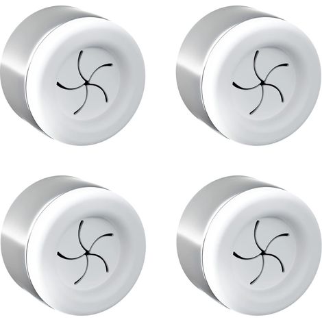 Set mit 4 hochwertigen Handtuchhaltern aus Edelstahl für Bad, Küche und Haushalt – Handtuchhalter – Handtuchhaken – Rund – Chrom – Selbstklebend, kein Bohren erforderlich (weiß)