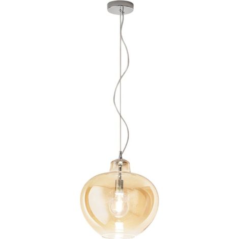 Suspension BOWL en verre ambré, culot E27 Max 60W, design raffiné pour un éclairage chaud et accueillant - Produit de la marque Perenz d'Italie
