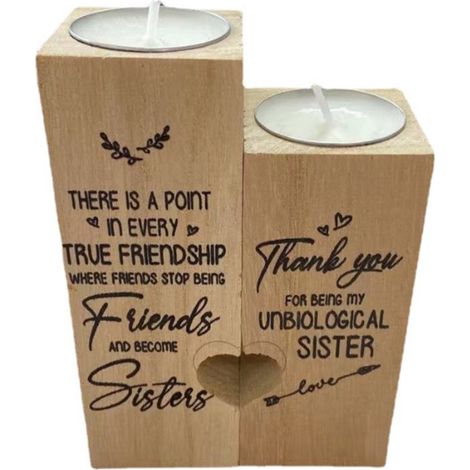 2-teiliges Set herzförmiger Kerzenhalter aus Holz – Geschenkidee zum Valentinstag (1/5)