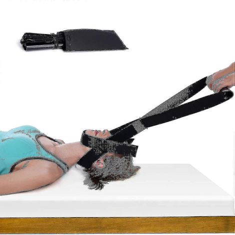 Sangle d'étirement cervical Newway, outil de décompression chiropratique de la colonne vertébrale avec mentonnière. Dispositif de traction cervicale (1/5)