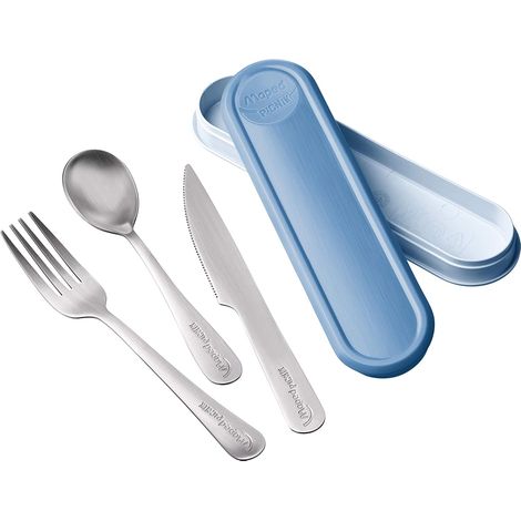 Set de Couverts en Inox - Boîte de Rangement Compacte - Compatibles Lave-Vaisselle - 3 Pièces : Fourchette, Couteau et Petite Cuillère (1/5)