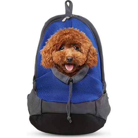 Hunde-Tragerucksack, kleiner Welpen-Tragerucksack, Haustier-Reiserucksack, 403527CM, Blau