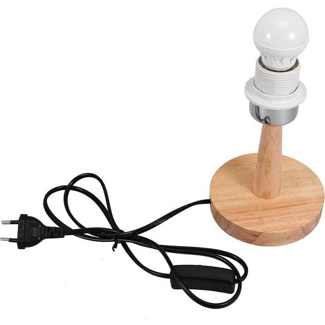 Support de Lampe en Bois Rond E27 Base Plate Stable et Décoration de Bureau, Accessoire pour Lampe de Table et Chambre (1/5)