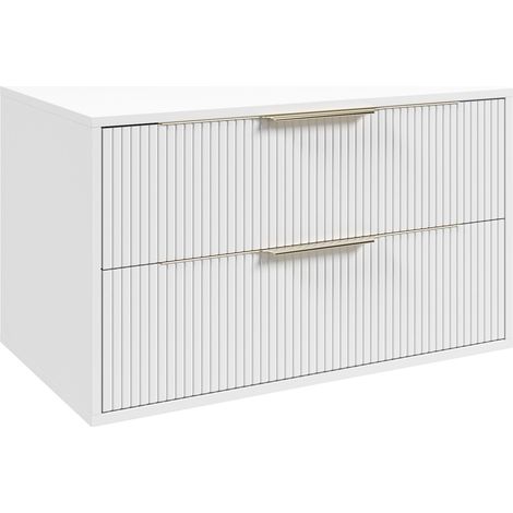 Waschtischunterschrank Rimini 80 cm - Matt weiß - Unterschrank m